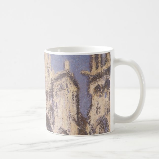 Caneca De Café Catedral de Rouen, Harmonia Azul Dourado de Claude (Direita)