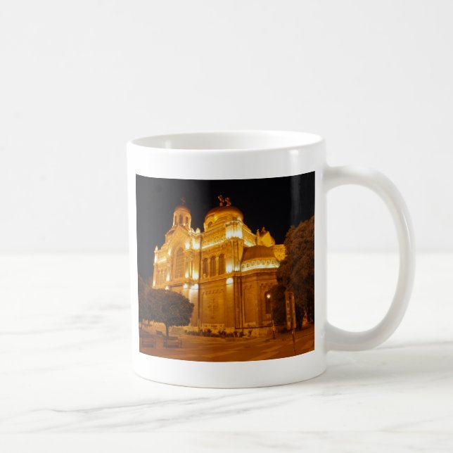 Caneca De Café Catedral de Varna à Noite (Direita)