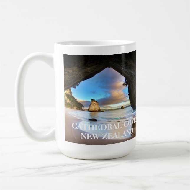 Caneca De Café Catedral - Nova Zelândia — Oceano de Praia (Esquerda)