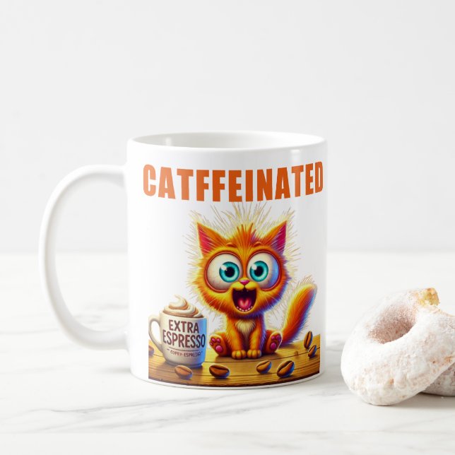 CANECA DE CAFÉ CATFFEINADO (Com Donut)