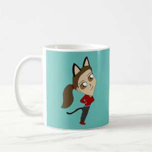 Caneca De Café catgirl chibi