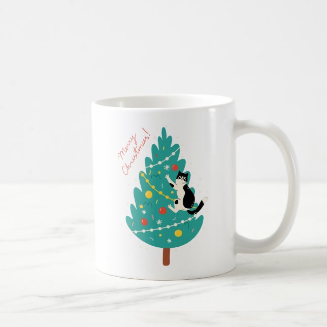 Caneca De Café Catmas feliz - Uma Escala de Natal Puro (Direita)