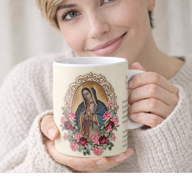 Caneca De Café Católica espanhola Guadalupe Virgem Religiosa Mari (Criador carregado)