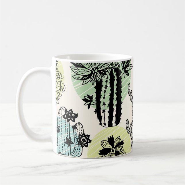 Caneca De Café Catos Bloqueadores: Charme Sem Costura Desenhado À (Esquerda)