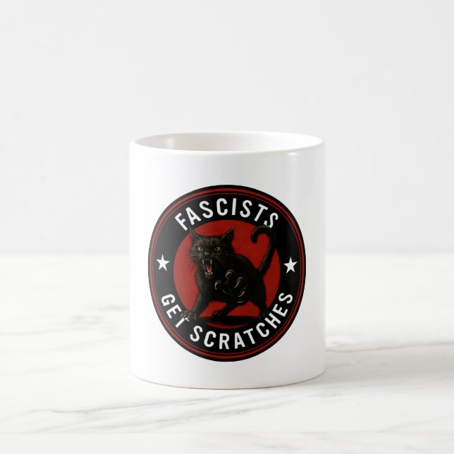 Caneca De Café Cats Against Fascists (Centro)