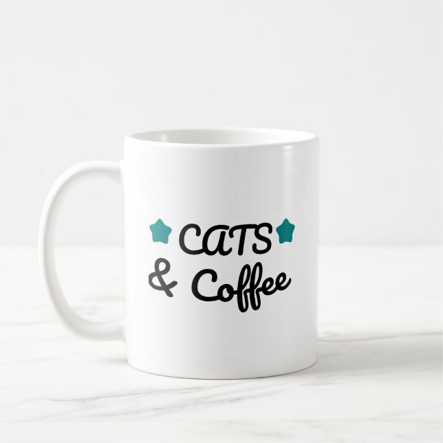 Caneca De Café Cats and Coffee – Cute Cat Lover Coffee (Esquerda)