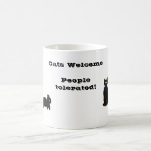 Caneca De Café Cats Bem-Vindo Pessoas Tolerados Engraçados Cota
