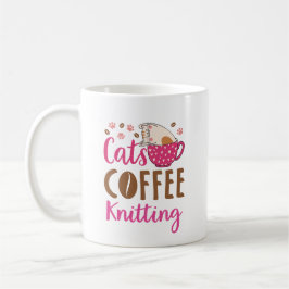 Caneca De Café Cats Coffee Knitting