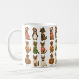 Caneca De Café Cats for Holiday Seasons halloween valentine Xmas