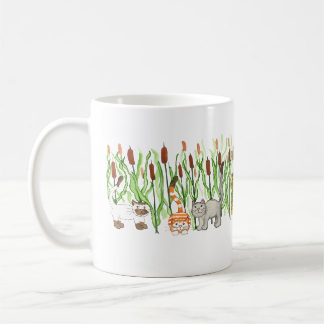 Caneca De Café Cats in CatTails (Esquerda)