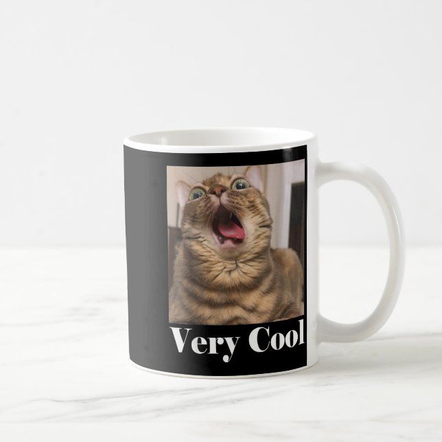 Caneca De Café Cats Meme Graphic Silly Cat Humor Funny Cat Very C (Direita)