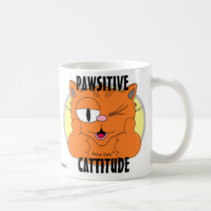 Caneca De Café CATTITUDE FELINA DE DESENHO ANIMADO Gato Señor
