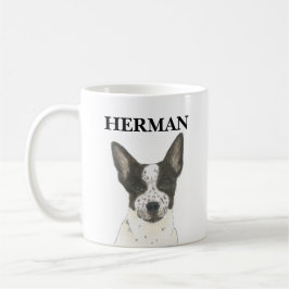 Caneca De Café Cattledog personalizado, preto e branco