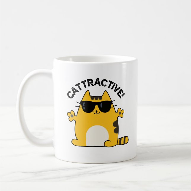 Caneca De Café Cattrative Funny Attrative Cat Pun (Esquerda)