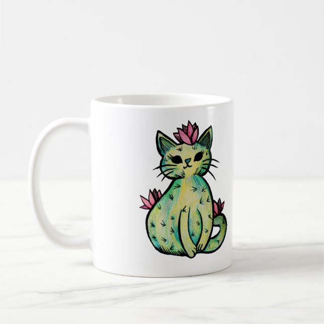 Caneca De Café Catus Cactus Gato                                  (Esquerda)