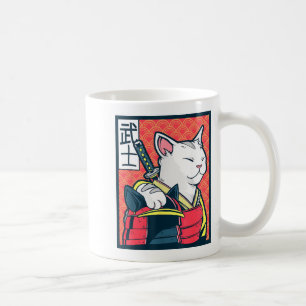 Caneca De Café Catzilla Arte de Gato Japonês Antigo Camiseta Ninj