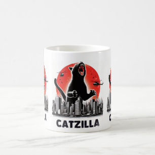 Caneca De Café Catzilla Funny Cat Rampage Epic Felster Cat