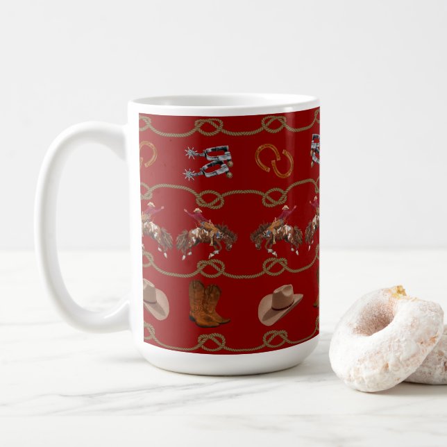 Caneca De Café Caubói Country Western (Com Donut)