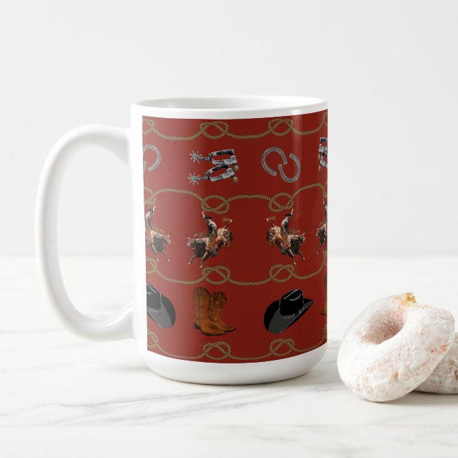 Caneca De Café Caubói Country Western (Com Donut)