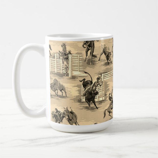 Caneca De Café Caubói de Rodeio Western Vintage Retro (Esquerda)
