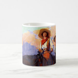Caneca De Café Caubóis Vintage, Homem e Mulher em Cavalos, Anders