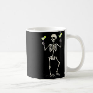 Caneca De Café Cauda de Esqueleto de Halloween Bebendo Margarita