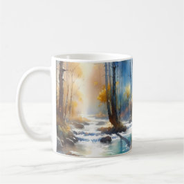 Caneca De Café Cavaleira do Rio em Aquarela Floresta Luz