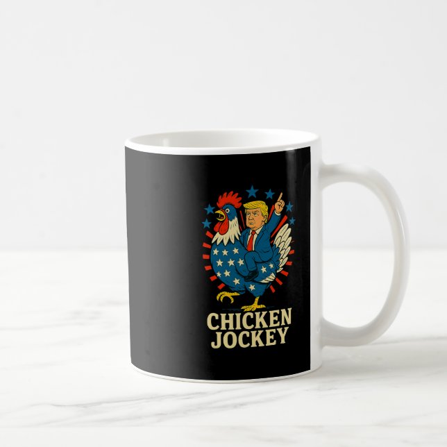 Caneca De Café Cavaleiro de Frango Trump Meme Divertido  (Direita)