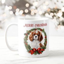 Caneca De Café Cavaleiro de Natal King Charles Dog Text Mug