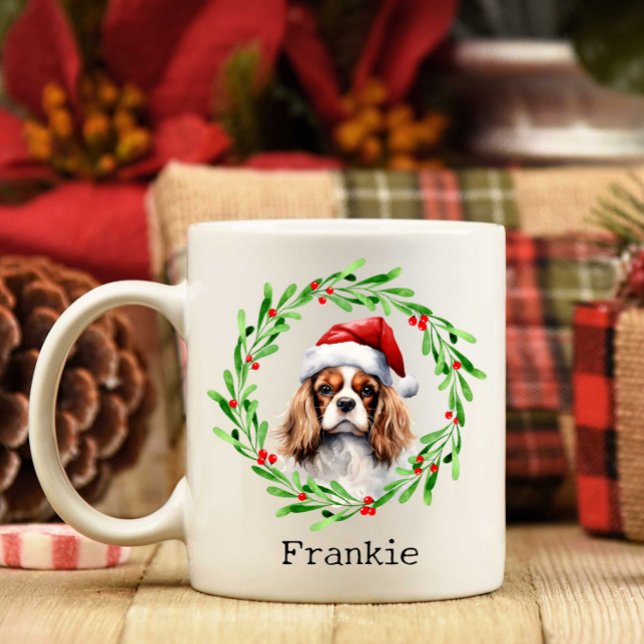 Caneca De Café Cavaleiro de Natal Rei Charles Spaniel Pet (Criador carregado)