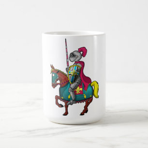 Caneca De Café Cavaleiro e cavalo do medievil do rei Arthur