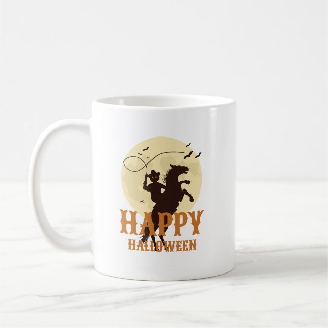 Caneca De Café cavaleiro feliz de halloween (Esquerda)
