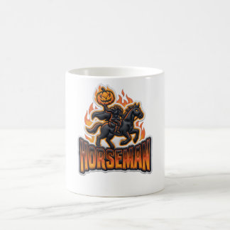 Caneca De Café Cavaleiro Sem Cabeça Laranja Preto Halloween