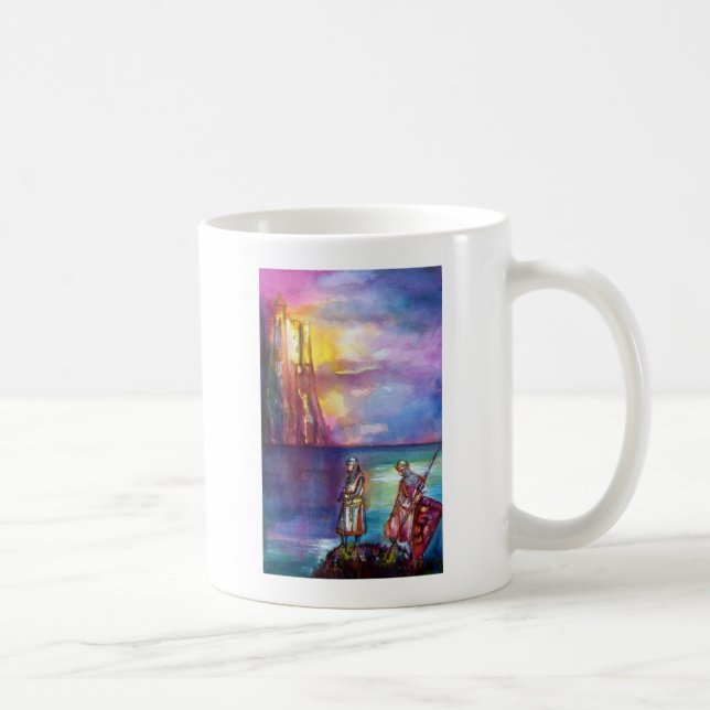 Caneca De Café Cavaleiros medievais PENDRAGON,Lago Sunset,Fantasi (Direita)