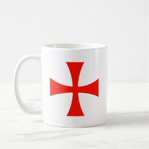 Caneca De Café Cavaleiros Templários Cruz Vermelha Cruzado Café M