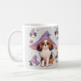 Caneca De Café Cavalier King Charles pastel chapéu de halloween