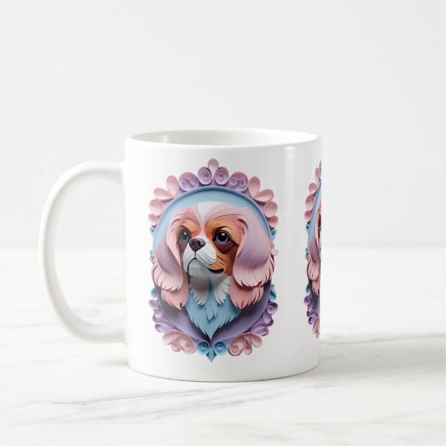 Caneca De Café Cavalier King Charles Pastel Cutando Arte (Esquerda)
