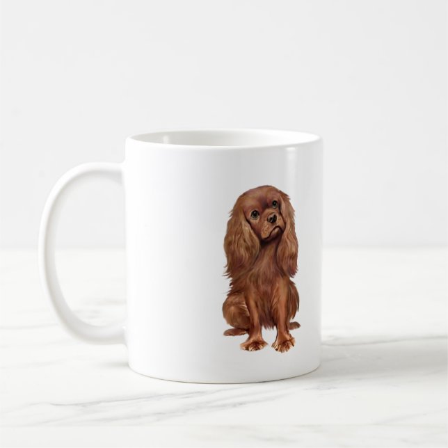 Caneca De Café Cavalier King Charles - Ruby (Esquerda)