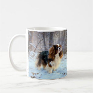 Caneca De Café Cavalier King Charles Spaniel Deixe Nevar Natal