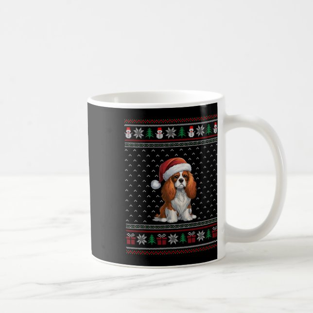 Caneca De Café Cavalier King Charles Spaniel Dog Vestindo Papais  (Direita)