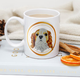 Caneca De Café Cavalier King Charles Spaniel Dourado