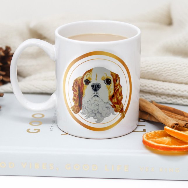 Caneca De Café Cavalier King Charles Spaniel Dourado (Criador carregado)