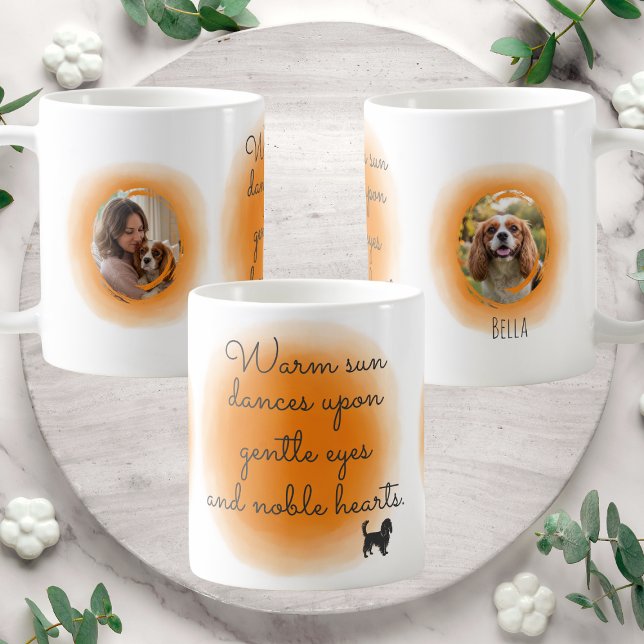 Caneca De Café Cavalier King Charles Spaniel Laranja Pastel Perso (Criador carregado)