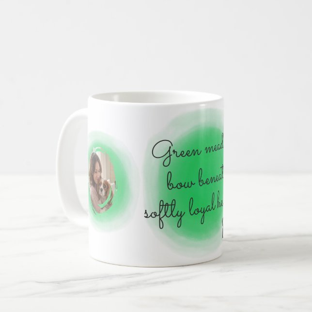 Caneca De Café Cavalier King Charles Spaniel Pastel Verde Persona (Frente Esquerda)