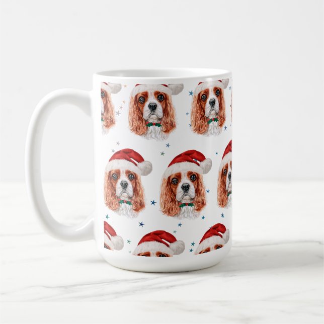 Caneca De Café Cavalier King Charles Spaniel Raça de Cão Natal (Esquerda)