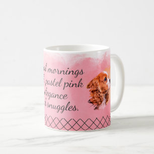 Caneca De Café Cavalier King Charles Spaniel Rosa Pastel Personal