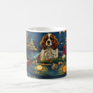 Caneca De Café Cavalier King Charles Viagem Festiva de Natal