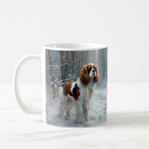 Caneca De Café Cavalier King Deixe Nevar Natal Escovado