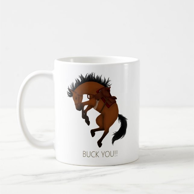 Caneca De Café Cavalinho Baio Divertido 'Você é um Bode!' (Esquerda)