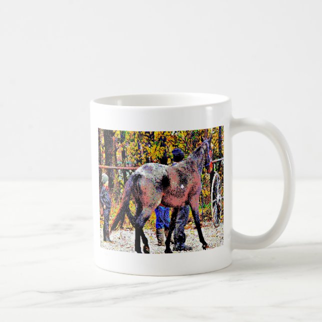 Caneca De Café Cavalo Amish Novo de 8 bits (Direita)